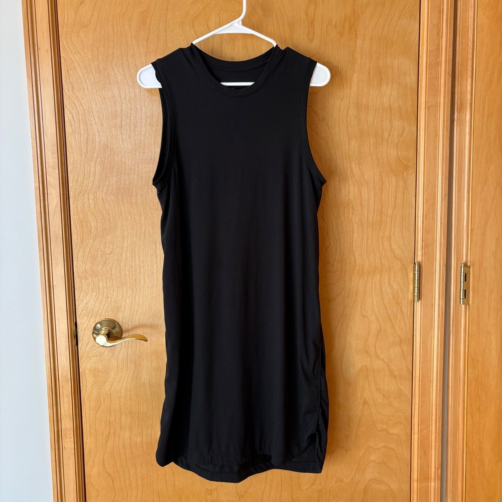 Varley Lorita Dress Women Medium Black Recycled Micro Poly Muscle Mini VAR01162